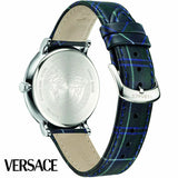 Shop Authentic Versace V-Circle The Clans Edition Blue Dial Blue & Green Leather Strap Watch for Women  - VEBQ00118 - Luxxuri