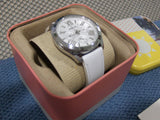  Shop Authentic Fossil Cecile White Dial White Leather Strap Watch for Women - AM4484 - Luxxuri