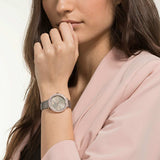  Shop Authentic Swarovski Crystal Frost Silver Dial White Leather Strap Watch for Women - 5484070 - Luxxuri