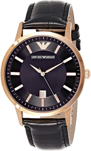  Shop Authentic Emporio Armani Classic Black Dial Black Leather Strap Watch For Women - AR9022 - Luxxuri