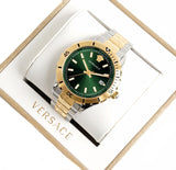  Shop Authentic Versace Hellenyium Quartz Green Dial Two Tone Steel Strap Watch For Men - VE3A00720 - Luxxuri