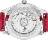  Shop Authentic Gucci G Timeless Automatic Silver Dial Red Leather Strap Watch For Men - YA126346 - Luxxuri