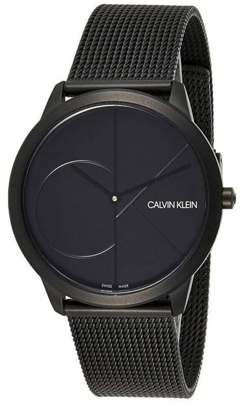  Shop Authentic Calvin Klein Minimal Black Dial Black Mesh Bracelet Watch for Men - K3M514B1 - Luxxuri
