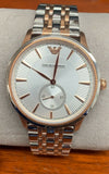  Shop Authentic Emporio Armani Classic Silver Dial Two Tone Steel Strap Watch For Men - AR1839 - Luxxuri