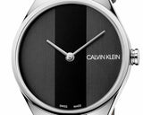  Shop Authentic Calvin Klein Rebel Black Grey Dial Black Leather Strap Watch for Women - K8P231C1 - Luxxuri