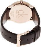  Shop Authentic Calvin Klein Minimal White Dial Brown Leather Strap Watch for Women - K3M226G6 - Luxxuri