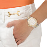  Shop Authentic Marc Jacobs Blade Chronograph Silver Dial Two Tone Steel Strap Watch for Women - MBM3177 - Luxxuri