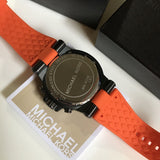  Shop Authentic Michael Kors Dylan Chronograph Grey Dial Orange Rubber Strap Watch for Men - MK8296 - Luxxuri