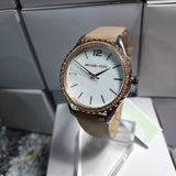  Shop Authentic Michael Kors Layton Mother of Pearl White Dial Brown Leather Strap Watch For Women - MK2910 - Luxxuri