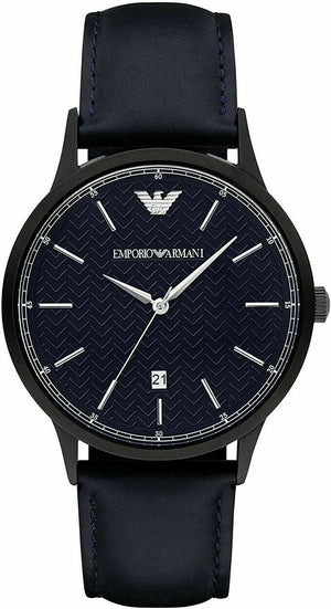  Shop Authentic Emporio Armani Renato Quartz Blue Dial Blue Leather Strap Watch For Men - AR11190 - Luxxuri