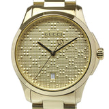  Shop Authentic Gucci G Timeless Gold Dial Gold Steel Strap Unisex Watch - YA126461 - Luxxuri
