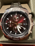  Shop Authentic Fossil Bronson Chronograph Red Dial Silver Steel Strap Watch for Men - FS5878 - Luxxuri