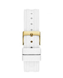  Shop Authentic Guess Heiress Diamonds Gold Dial White Rubber Strap Watch for Women - GW0407L2 - Luxxuri
