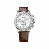  Shop Authentic Hugo Boss Ikon White Dial Brown Leather Strap Watch for Men - 1513175 - Luxxuri