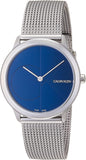  Shop Authentic Calvin Klein Minimal Blue Dial Silver Mesh Bracelet Watch for Women - K3M2212N - Luxxuri
