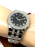  Shop Authentic Bulova Crystal Collection Black Dial Silver Steel Strap Watch for Men - 96K102 - Luxxuri