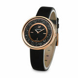  Shop Authentic Swarovski Crystalline Pure Black Dial Black Leather Strap Watch for Women - 5275043 - Luxxuri