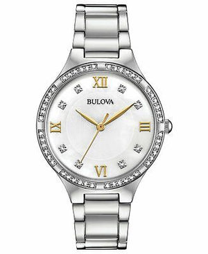  Shop Authentic Bulova Crystal Collection Mother of Pearl Dial Silver Steel Strap Watch for Women - 96L263 - Luxxuri