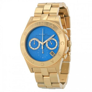  Shop Authentic Marc Jacobs Blade Chronograph Blue Dial Gold Steel Strap Watch for Women - MBM3307 - Luxxuri