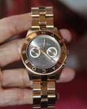  Shop Authentic Marc Jacobs Blade Chronograph Brown Dial Rose Gold Steel Strap Watch for Women - MBM3308 - Luxxuri