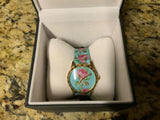  Shop Authentic Gucci G Timeless Floral Turquoise Dial Turquoise Leather Strap Watch For Women - YA1264085 - Luxxuri