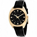  Shop Authentic Gucci GG2570 Quartz Black Dial Black Leather Strap Watch For Women - YA142407 - Luxxuri