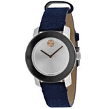  Shop Authentic Movado Bold Silver Dial Blue Leather Strap Watch for Women - 3600446 - Luxxuri