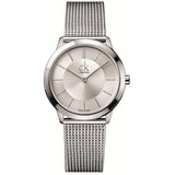  Shop Authentic Calvin Klein Minimal White Dial Silver Mesh Bracelet Watch for Women - K3M23126 - Luxxuri