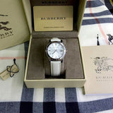  Shop Authentic Burberry The City White Dial White Leather Strap Watch for Women - BU9128 - Luxxuri