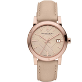  Shop Authentic Burberry The City Gold Dial Beige Leather Strap Watch for Women - BU9210 - Luxxuri