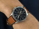  Shop Authentic Fossil Forrester Chronograph Blue Dial Brown Leather Strap Watch for Men -  S5607 - Luxxuri