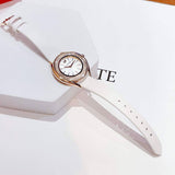  Shop Authentic Swarovski Crystalline Aura Silver Dial White Leather Strap Watch for Women - 5519453 - Luxxuri