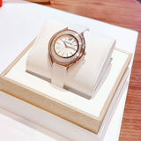  Shop Authentic Swarovski Crystalline Aura Silver Dial White Leather Strap Watch for Women - 5519453 - Luxxuri