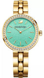 Swarovski Daytime Crystals Turquoise Dial Gold Steel Strap Watch for Women - 5182212