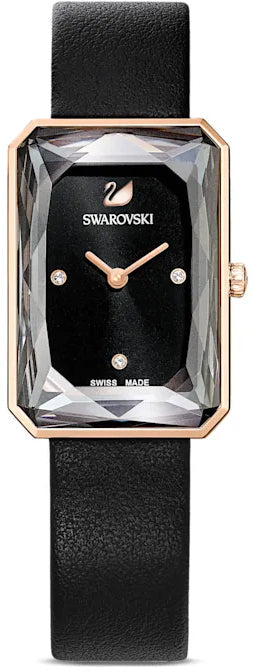  Shop Authentic Swarovski Uptown Black Dial Black Leather Strap Watch for Women - 5547710 - Luxxuri