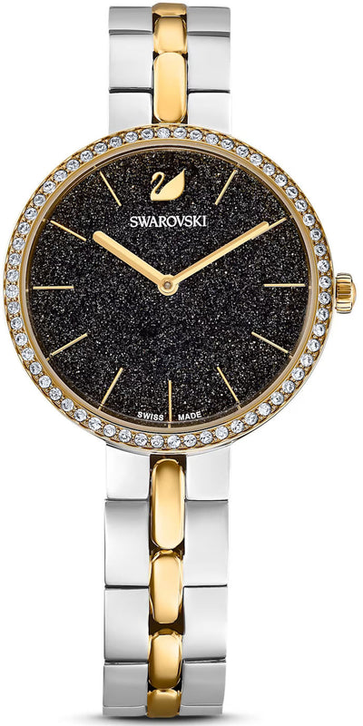  Shop Authentic Swarovski Cosmopolitan Black Dial Two Tone Steel Strap Watch for Women - 5644072 - Luxxuri