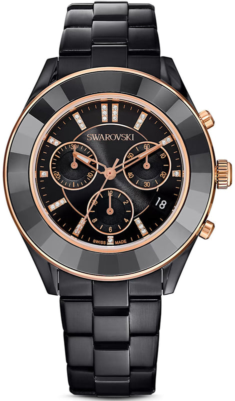  Shop Authentic Swarovski Octea Lux Sport Black Dial Black Steel Strap Unisex Watch - 5610472 - Luxxuri