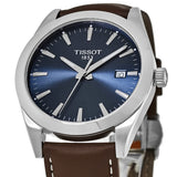  Shop Authentic Tissot Gentleman Blue Dial Brown Leather Strap Watch For Men - T127.410.16.041.00 - Luxxuri