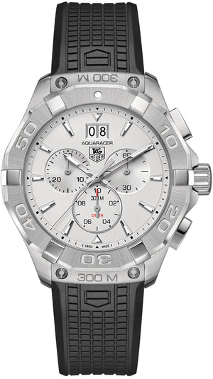  Shop Authentic Tag Heuer Aquaracer Chronograph White Dial Black Rubber Strap Watch for Men - CAY1111.FT6041 - Luxxuri