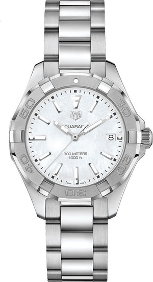  Shop Authentic Tag Heuer Aquaracer Mother of Pearl Dial Silver Steel Strap Watch for Women - WBD131A.BA0748 - Luxxuri