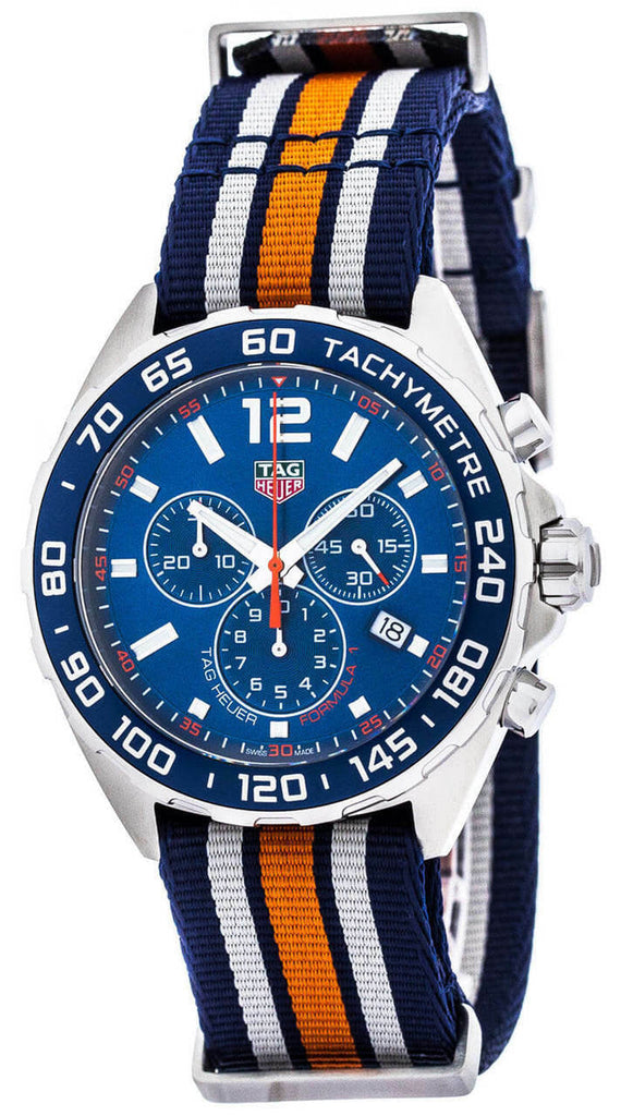  Shop Authentic Tag Heuer Formula 1 Quartz Chronograph Blue Dial Two Tone NATO Strap Watch for Men - CAZ1010.FC8196 - Luxxuri