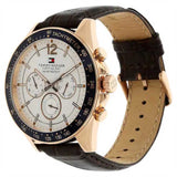  Shop Authentic Tommy Hilfiger Luke Quartz White Dial Brown Leather Strap Watch for Men - 1791118 - Luxxuri