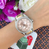  Shop Authentic Fossil Riley Multifunction Rose Gold Dial Two Tone Steel Strap Watch for Women - ES4145 - Luxxuri
