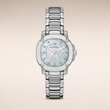  Shop Authentic Burberry The Britain Diamonds Mother of Pearl Dial Silver Steel Strap Watch for Women - BBY1804 - Luxxuri