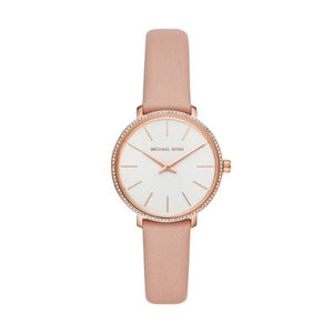  Shop Authentic Michael Kors Pyper Analog White Dial Pink Leather Strap Watch For Women - MK2803 - Luxxuri