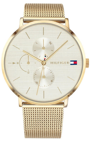  Shop Authentic Tommy Hilfiger Jenna Quartz White Dial Gold Mesh Bracelet Watch For Women - 1781943 - Luxxuri
