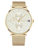  Shop Authentic Tommy Hilfiger Jenna Quartz White Dial Gold Mesh Bracelet Watch For Women - 1781943 - Luxxuri