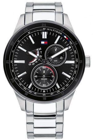  Shop Authentic Tommy Hilfiger Austin Black Dial Silver Steel Strap Watch for Men - 1791639 - Luxxuri