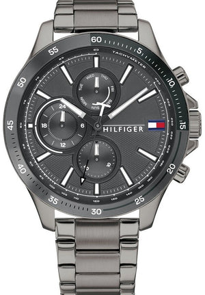  Shop Authentic Tommy Hilfiger Bank Grey Dial Grey Steel Strap Watch for Men - 1791719 - Luxxuri