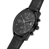  Shop Authentic Tommy Hilfiger Baker Chronograph Black Dial Black Leather Strap Watch For Men  - 1710452 - Luxxuri